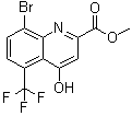 结构式 CAS# 1072944-77-4, 8-溴-4-羟基-5-(三氟甲基)-2-喹啉羧酸甲酯