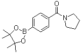 structure of CAS# 1073353-55-5, [4-[(1-Pyrrolidinyl)carbonyl]phenyl]boronic acid pinacol ester;(Pyrrolidin-1-yl)[4-(4,4,5,5-tetramethyl-1,3,2-dioxaborolan-2-yl)phenyl]methanone