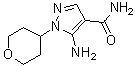 structure of CAS# 1082745-50-3, 5-Amino-1-(tetrahydro-2H-pyran-4-yl)-1H-pyrazole-4-carboxamide