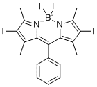 5,5-Difluoro-2,8-diiodo-1,3,7,9-tetramethyl-10-phenyl-5H-dipyrrolo[1,2-c:2',1'-f][1,3,2]diazaborinin-4-ium-5-uide molecular structure (CAS 1083009-44-2)