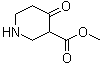 structure of CAS# 108554-34-3, Methyl 4-piperidone-3-carboxylate;3-(Methoxycarbonyl)piperidin-4-one; 4-Oxopiperidine-3-carboxylic acid methyl ester; Methyl 4-oxo-3-piperidinecarboxylate