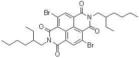 structure of CAS# 1088205-02-0, 4,9-Dibromo-2,7-bis(2-ethylhexyl)benzo[lmn][3,8]phenanthroline-1,3,6,8(2H,7H)-tetrone;N,N'-Bis(2-ethylhexyl)-2,6-dibromonaphthalene-1,4,5,8-bis(dicarboximide); N,N'-Bis(2-ethylhexyl)-2,6-dibromonaphthalene-1,4,5,8-tetracarboxylic acid diimide; N,N'-Di(2-ethylhexyl)-2,6-dibromo-1,4,5,8-naphthalenediimide