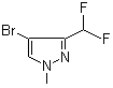 structure of CAS# 1089212-38-3, 4-Bromo-3-difluoromethyl-1-methylpyrazole;4-Bromo-3-(difluoromethyl)-1-methyl-1H-pyrazole