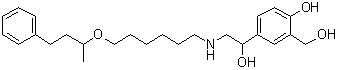 structure of CAS# 108928-81-0, Salmeterol Related Compound B;4-Hydroxy-alpha1-[[[6-(1-methyl-3-phenylpropoxy)hexyl]amino]methyl]-1,3-benzenedimethanol