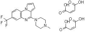 structure of CAS# 109028-10-6, 4-(4-Methyl-1-piperazinyl)-7-(trifluoromethyl)pyrrolo[1,2-a]quinoxaline (2Z)-2-butenedioate (1:2);CGS 12066B