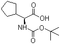 结构式 CAS# 109183-72-4, Boc-L-环戊基甘氨酸; N-叔丁氧羰基-L-环戊基甘氨酸