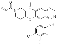 structure of CAS# 1092364-38-9, 1-[4-[[4-[(3,4-Dichloro-2-fluorophenyl)amino]-7-methoxy-6-quinazolinyl]oxy]-1-piperidinyl]-2-propen-1-one