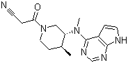 structure of CAS# 1092578-46-5, (3R,4S)-4-Methyl-3-(methyl-7H-pyrrolo[2,3-d]pyrimidin-4-ylamino)-beta-oxo-1-piperidinepropanenitrile