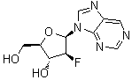 9-(2-Deoxy-2-fluoro-beta-D-arabinofuranosyl)-9H-purine molecular structure (CAS 109304-16-7)