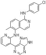 N1-(4-Chlorophenyl)-6-methyl-N5-[3-(9H-purin-6-yl)-2-pyridinyl]-1,5-isoquinolinediamine molecular structure (CAS 1093100-40-3)