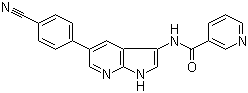 N-[5-(4-Cyanophenyl)-1H-pyrrolo[2,3-b]pyridin-3-yl]-3-pyridinecarboxamide molecular structure (CAS 1093222-27-5)