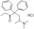 Methadone hydrochloride molecular structure (CAS 1095-90-5)