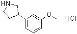 结构式 CAS# 1095545-66-6, 3-(3-甲氧基苯基)吡咯烷盐酸盐