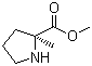 structure of CAS# 109837-32-3, 2-Methyl-L-prolinate methyl ester;(S)-Methyl 2-methylpyrrolidine-2-carboxylate