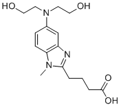 structure of CAS# 109882-30-6, Bendamustine Impurity 4;Dihydroxy Bendamustine;4-[5-[bis(2-hydroxyethyl)amino]-1-methylbenzimidazol-2-yl]butanoic acid