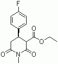 trans-3-Ethoxycarbonyl-4-(4-fluorophenyl)-N-methyl piperdine-2,6-dione molecular structure (CAS 109887-52-7)