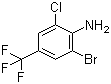 2-溴-6-氯-4-(三氟甲基)苯胺分子结构 (CAS 109919-26-8)