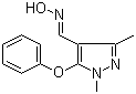 structure of CAS# 110035-28-4, Pyrazole-1,3-dimethyl-5-phenoxy-4-carboxaldehyde oxime;1,3-Dimethyl-5-phenoxy-1H-pyrazole-4-carboxaldehyde oxime