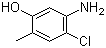 structure of CAS# 110102-86-8, 5-Amino-4-chloro-2-methylphenol;5-Amino-4-chloro-o-cresol; 2-Methyl-4-chloro-5-aminophenol; 2-Methyl-5-amino-4-chlorophenol; 3-Amino-4-chloro-6-methylphenol; 4-Chloro-5-amino-2-methylphenol