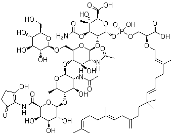 结构式 CAS# 11015-37-5, 黄霉素; 默诺霉素
