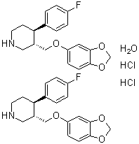 Paroxetine hydrochloride hemihydrate molecular structure (CAS 110429-35-1)