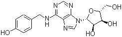 structure of CAS# 110505-75-4, N6-(4-Hydroxybenzyl)adenosine;Para-topolin riboside; N-[(4-Hydroxyphenyl)methyl]adenosine
