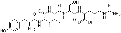 酪氨酰-异亮氨酰-甘氨酰-丝氨酰-精氨酸分子结构 (CAS 110590-64-2)