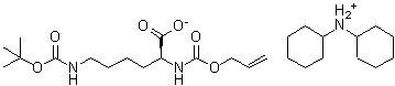 结构式 CAS# 110637-53-1, N2-烯丙氧羰基-N6-(叔丁氧羰基)-L-赖氨酸二环己基铵盐