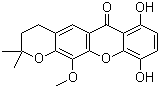 结构式 CAS# 1107620-67-6, Garcinexanthone A; 3,4-二氢-7,10-二羟基-12-甲氧基-2,2-二甲基-2H,6H-吡喃并[3,2-b]氧杂蒽-6-酮