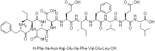 L-Phenylalanyl-L-isoleucyl-L-asparaginyl-L-alpha-aspartyl-L-alpha-glutamyl-L-isoleucyl-L-phenylalanyl-L-valyl-L-alpha-glutamyl-L-leucine molecular structure (CAS 1107628-57-8)
