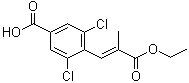 结构式 CAS# 1110767-89-9, 3,5-二氯-4-[(1E)-3-乙氧基-2-甲基-3-氧代-1-丙烯-1-基]苯甲酸