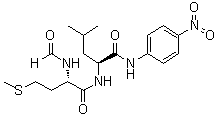 N-甲酰基-L-蛋氨酰-N-(4-硝基苯基)-L-亮氨酰胺分子结构 (CAS 111150-07-3)