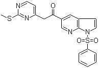 2-[2-(Methylthio)pyrimidin-4-yl]-1-[1-(phenylsulfonyl)-1H-pyrrolo[2,3-b]pyridin-5-yl]ethanone molecular structure (CAS 1111638-52-8)