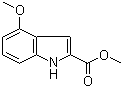 structure of CAS# 111258-23-2, Methyl 4-methoxy-2-indolecarboxylate;Methyl 4-methoxy-1H-indole-2-carboxylate; 4-Methoxyindole-2-carboxylic acid methyl ester; 4-Methoxy-1H-indole-2-carboxylic acid methyl ester
