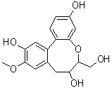 7,8-Dihydro-6-(hydroxymethyl)-10-methoxy-6H-dibenz[b,d]oxocin-3,7,11-triol stereoisomer molecular structure (CAS 111830-77-4)
