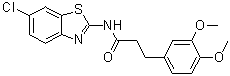 结构式 CAS# 1118807-13-8, N-(6-氯-2-苯并噻唑基)-3,4-二甲氧基苯丙酰胺