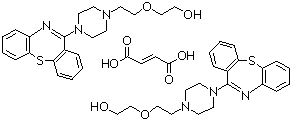 structure of CAS# 111974-72-2, Quetiapine fumarate ;2-[2-(4-dibenzo[b,f][1,4]thiazepin-11-yl-1-piperazinyl)ethoxy]ethanol hemifumarate