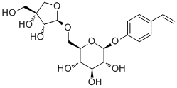 beta-D-p-Vinylphenyl 6-O-apio-beta-D-furanosylglucopyranoside molecular structure (CAS 112047-91-3)