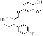 4-(4-Fluorophenyl)-3-(4-hydroxy-3-methoxyphenoxymethyl)piperidine molecular structure (CAS 112058-90-9)