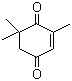 structure of CAS# 1125-21-9, 2,6,6-Trimethyl-2-cyclohexene-1,4-dione;4-Oxoisophorone; Ketoisophorone