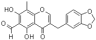 3-(1,3-Benzodioxol-5-ylmethyl)-5,7-dihydroxy-8-methyl-4-oxo-4H-1-benzopyran-6-carboxaldehyde molecular structure (CAS 112500-90-0)