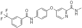 结构式 CAS# 1125780-41-7, SKLB 610; N-甲基-4-[4-[3-(三氟甲基)苯甲酰胺基]苯氧基]-2-吡啶甲酰胺