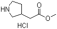 结构式 CAS# 1126794-67-9, 3-吡咯烷乙酸甲酯盐酸盐