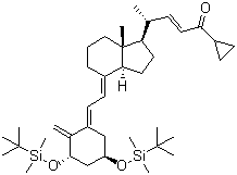 (2E,4R)-4-[(1R,3aS,4E,7aR)-4-[(2E)-2-[(3S,5R)-3,5-Bis[[(tert-butyl)dimethylsilyl]oxy]-2-methylenecyclohexylidene]ethylidene]octahydro-7a-methyl-1H-inden-1-yl]-1-cyclopropyl-2-penten-1-one molecular structure (CAS 112849-17-9)