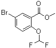 结构式 CAS# 1131587-78-4, 5-溴-2-(二氟甲氧基)苯甲酸甲酯