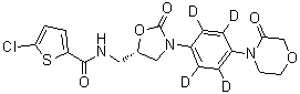 结构式 CAS# 1132681-38-9, 5-氯-N-[[(5S)-2-氧代-3-[4-(3-氧代-4-吗啉基)苯基-2,3,5,6-d<sub>4</sub>]-5-恶唑烷基]甲基]-2-噻吩甲酰胺