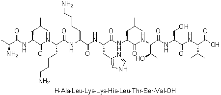 L-Alanyl-L-leucyl-L-lysyl-L-lysyl-L-histidyl-L-leucyl-L-threonyl-L-seryl-L-valine molecular structure (CAS 1133964-23-4)