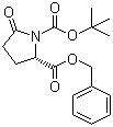 structure of CAS# 113400-36-5, Boc-L-Pyroglutamic acid benzyl ester;(2R)-5-Oxo-1,2-pyrrolidinedicarboxylic acid 1-(tert-butyl) 2-(phenylmethyl) ester