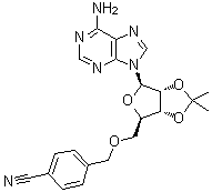 结构式 CAS# 1134156-51-6, 5'-O-[(4-氰基苯基)甲基]-2',3'-O-(异丙亚基)腺苷