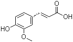 结构式 CAS# 1135-24-6, 3-甲氧基-4-羟基肉桂酸; 阿魏酸